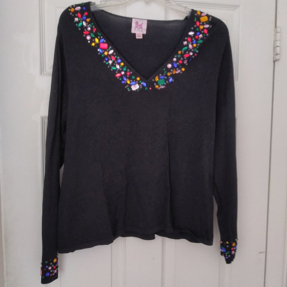Pink Poodle Bejewelled Sweater